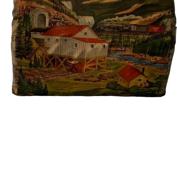 VINTAGE MAR TOYS USA Train Railroad Decorative Scene Tin Litho Tunnel 014 2pcs - Picture 3 of 5